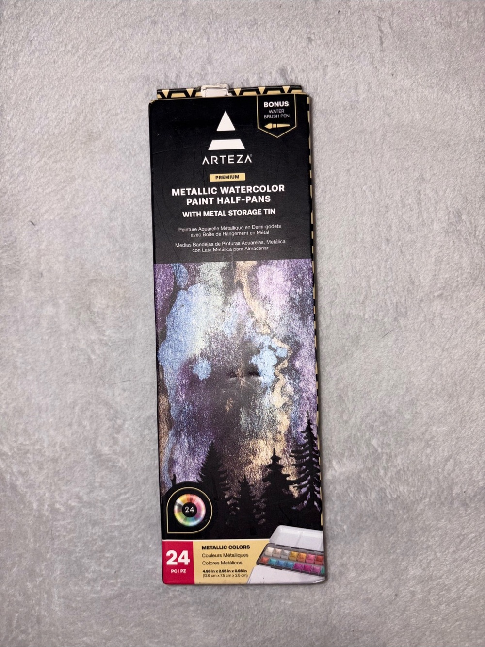 Arteza 24 Metallic Watercolor Paint Pan Set - Multicolor